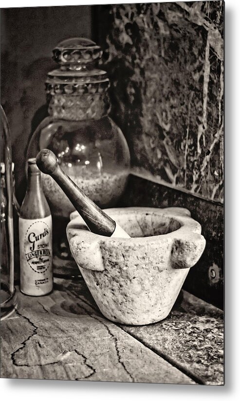 Pharmacy Metal Print featuring the photograph Mortar and Pestle by Heather Applegate