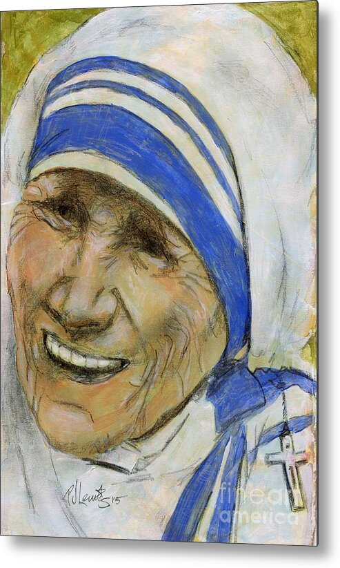 Mother Teresa Metal Print featuring the painting Mother Teresa by PJ Lewis