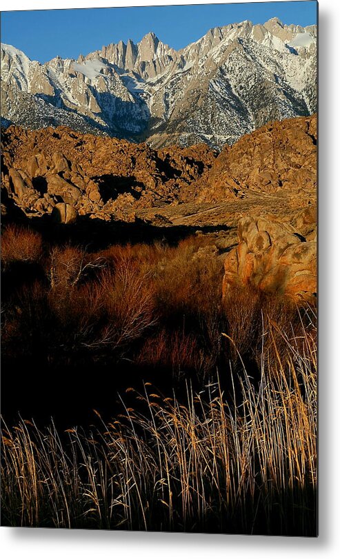 Mount Metal Print featuring the photograph Mount Whitney from the Alabama Hills in California by Jetson Nguyen