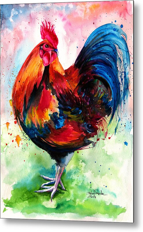 Painting Metal Print featuring the painting Mr. Rooster by Isabel Salvador