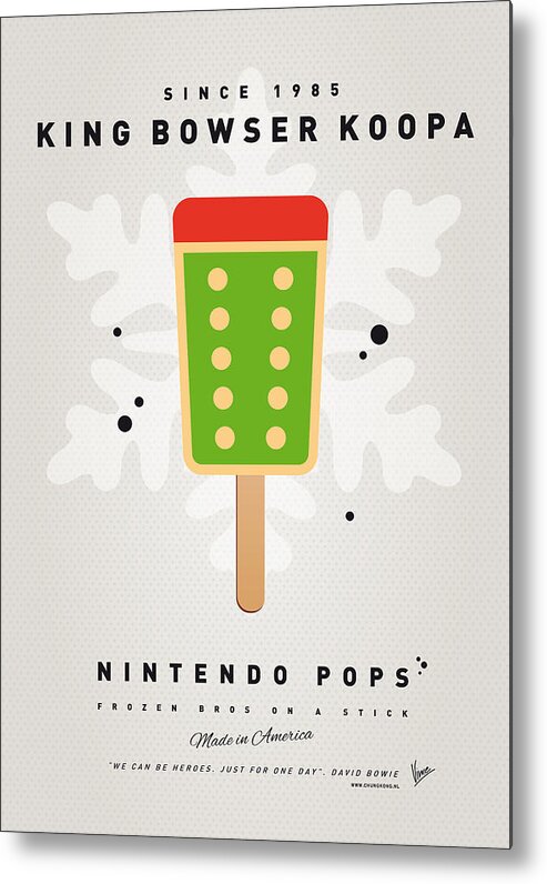 1 Up Metal Print featuring the digital art My NINTENDO ICE POP - King Bowser by Chungkong Art