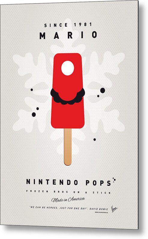 1 Up Metal Print featuring the digital art My NINTENDO ICE POP - Mario by Chungkong Art