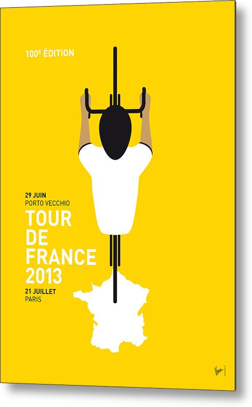 Cycling Metal Print featuring the digital art My Tour De France Minimal Poster by Chungkong Art