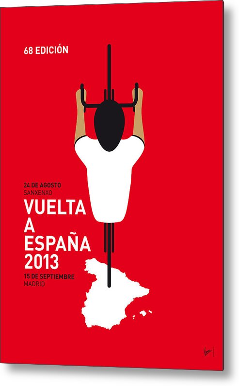 2013 Metal Print featuring the digital art My Vuelta A Espana Minimal Poster - 2013 by Chungkong Art