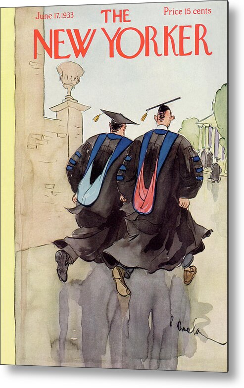 Graduation Metal Print featuring the painting New Yorker June 17th, 1933 by Perry Barlow
