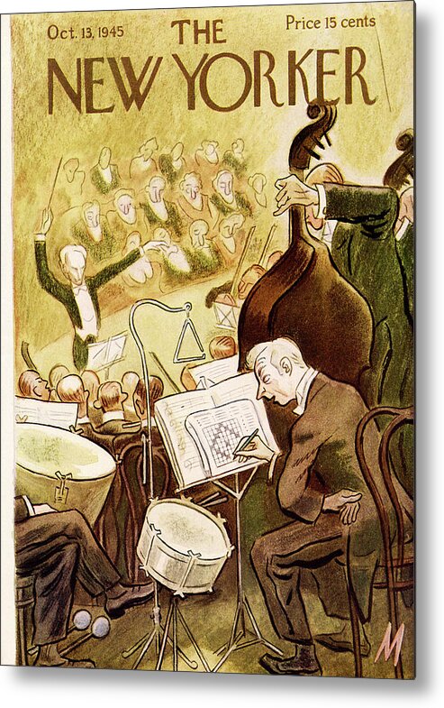 Music Metal Print featuring the painting New Yorker October 13, 1945 by Julian de Miskey