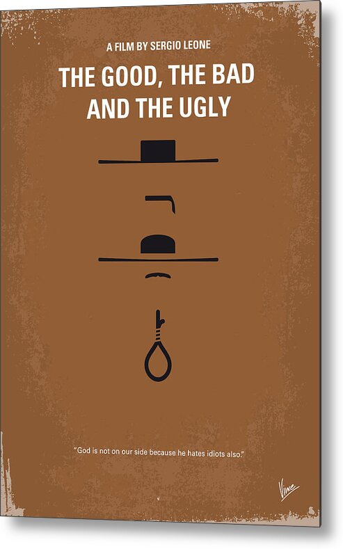 The Metal Print featuring the digital art No090 My The Good The Bad The Ugly minimal movie poster by Chungkong Art