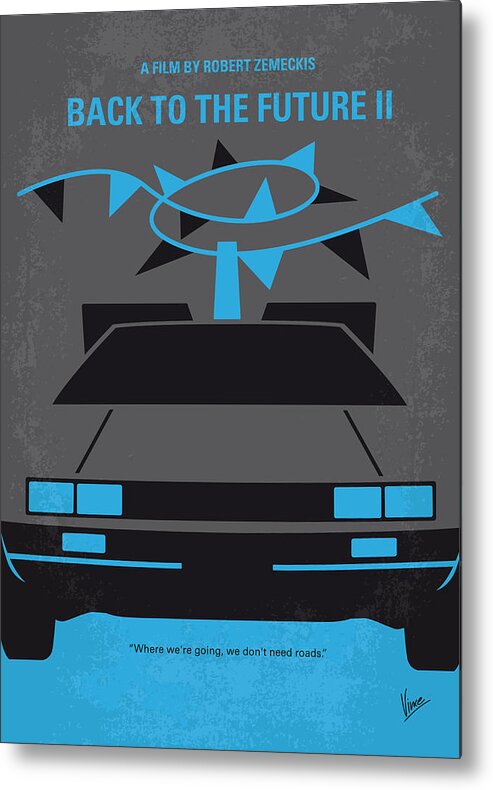 Back Metal Print featuring the digital art No183 My Back to the Future minimal movie poster-part II by Chungkong Art