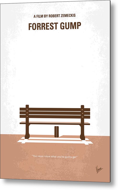 Forrest Metal Print featuring the digital art No193 My Forrest Gump minimal movie poster by Chungkong Art