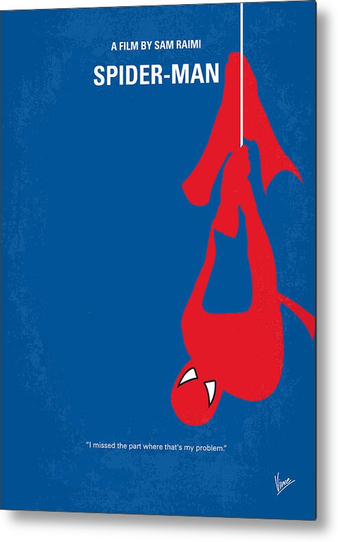 Spider-man Metal Print featuring the digital art No201 My Spiderman minimal movie poster by Chungkong Art