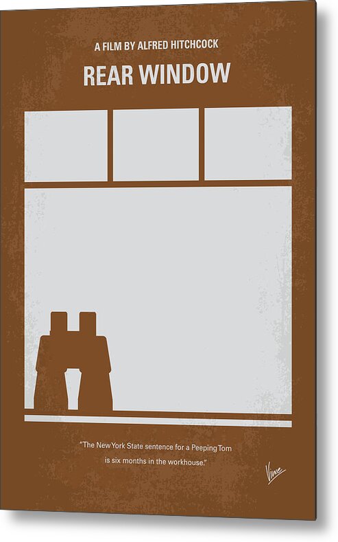 Rear Metal Print featuring the digital art No238 My Rear window minimal movie poster by Chungkong Art