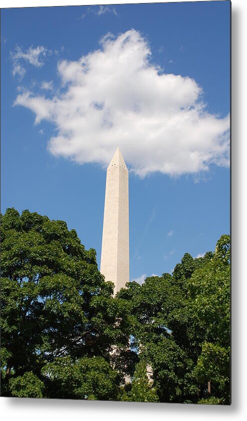 Washington Metal Print featuring the photograph Obelisk Rises Into the Clouds by Kenny Glover