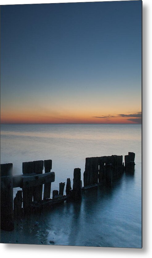 Sunrise Metal Print featuring the photograph Old Breakwater by Steve Myrick