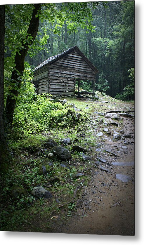 Country Metal Print featuring the photograph Old Mountain Cabin by Larry Bohlin