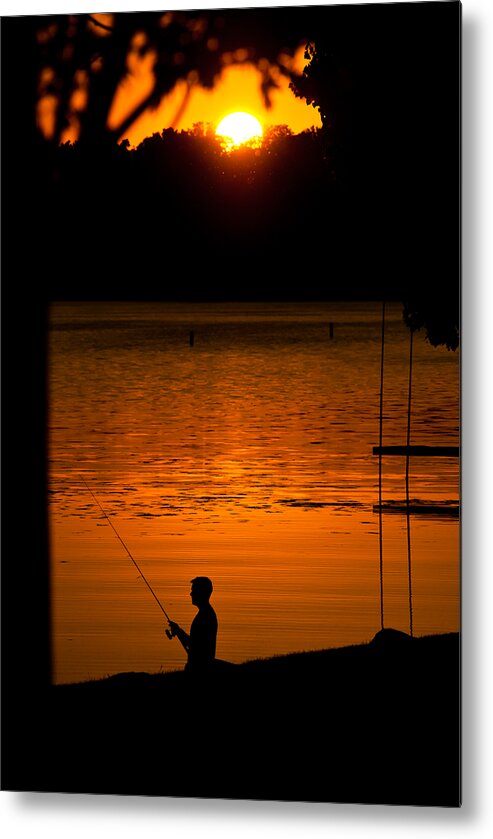 Angler Metal Print featuring the photograph One Last Cast by Christi Kraft