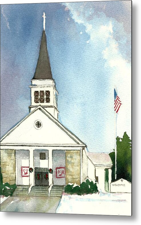 Church Metal Print featuring the painting Our Lady of Good Counsel West Boylston MA by Lynn Babineau