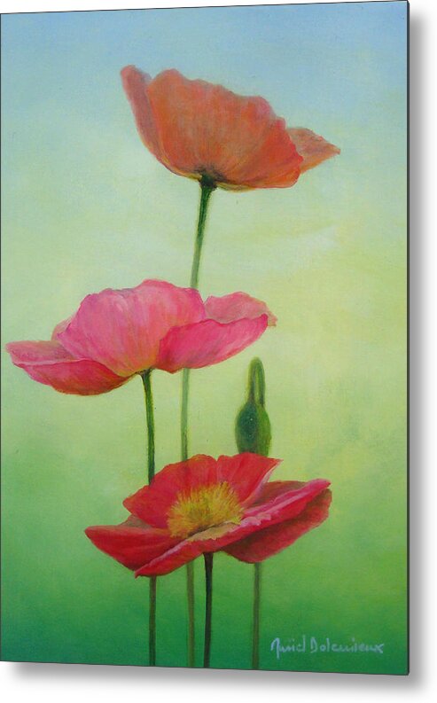 Acrylic Metal Print featuring the painting Pavots crescendo by Muriel Dolemieux