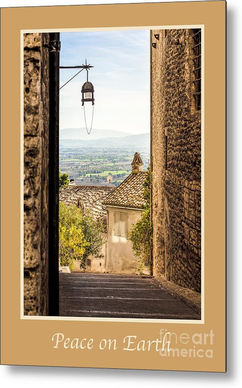 Italian Metal Print featuring the photograph Peace on Earth with Valley Outside Assisi by Prints of Italy