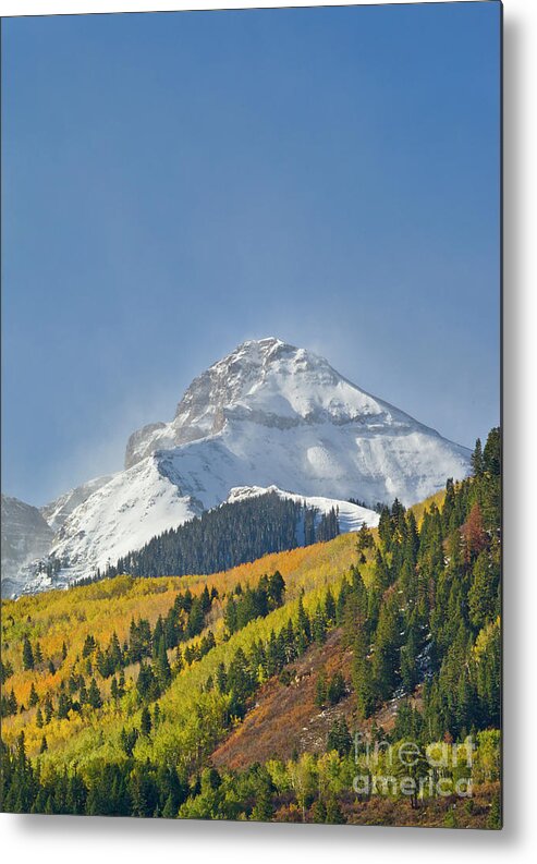 00559221 Metal Print featuring the photograph Peak After First Snow Rocky Mts Colorado by Yva Momatiuk John Eastcott
