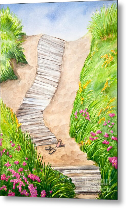 Philbin Beach Metal Print featuring the painting Philbin Beach Path by Michelle Constantine