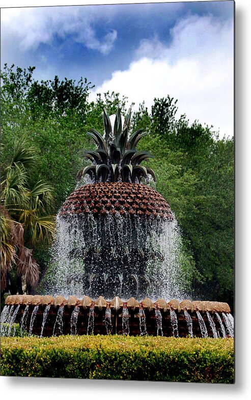 Park Metal Print featuring the photograph Pineapple Fountain by Skip Willits