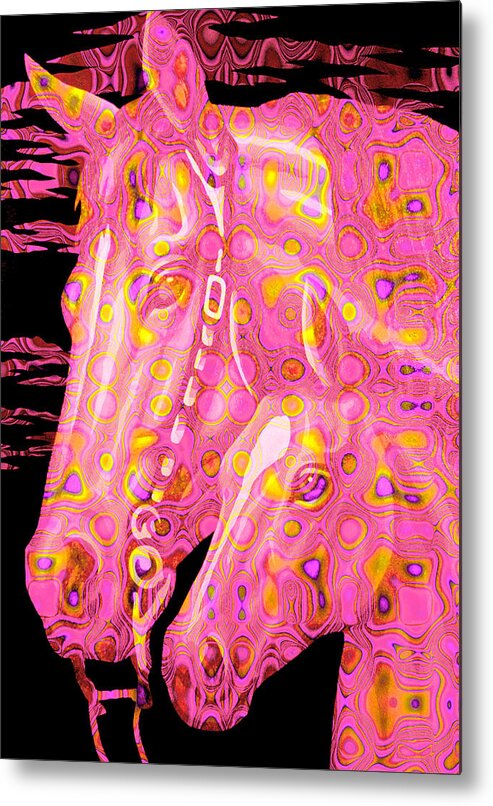 Horses Metal Print featuring the painting Pink Horses by Steve Fields