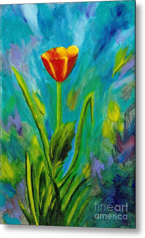 Flower Metal Print featuring the painting Poppy by Mary Scott