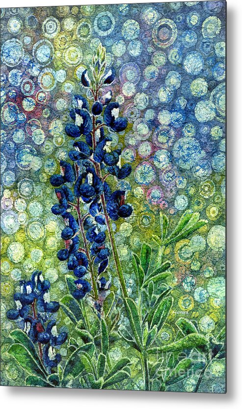 Bluebonnet Metal Print featuring the painting Pretty in Blue by Hailey E Herrera
