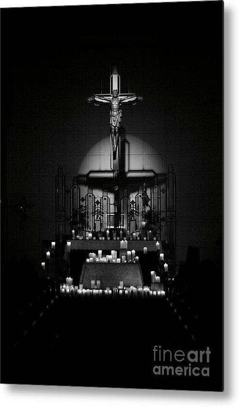 Radiant Metal Print featuring the photograph Radiant Light - Monochrome by Frank J Casella