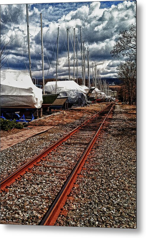 Rail Metal Print featuring the photograph Rails and Boats by Monroe Payne