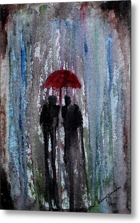 Rain Metal Print featuring the painting Rain by Saranya Haridasan