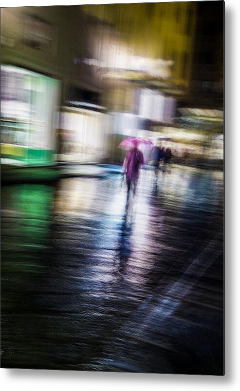 Impressionist Metal Print featuring the photograph Rainy Streets by Alex Lapidus