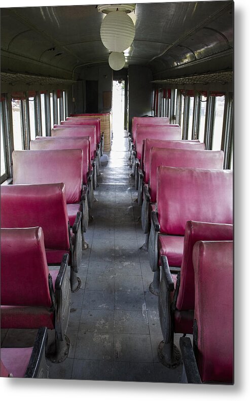 Merida Metal Print featuring the photograph Red Train Seats by For Ninety One Days