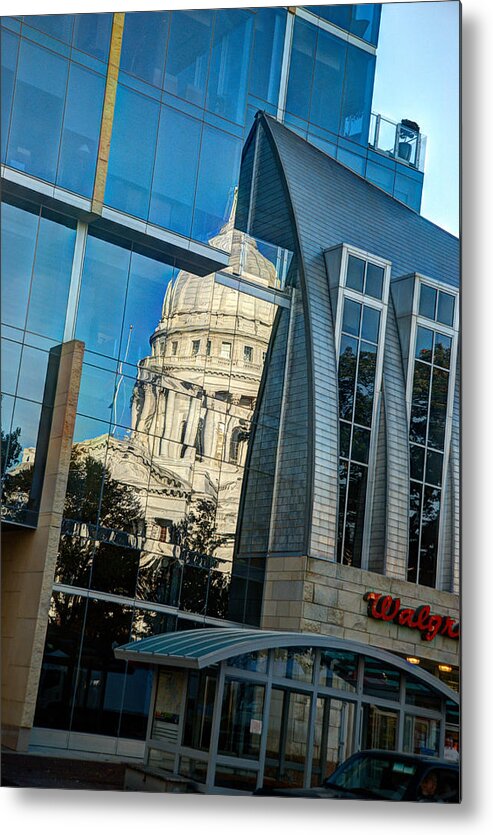 Madison Metal Print featuring the photograph Reflections Of The Capitol by Janice Adomeit