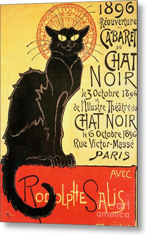 Paris Metal Print featuring the painting Reopening of the Chat Noir Cabaret by Theophile Steinlen