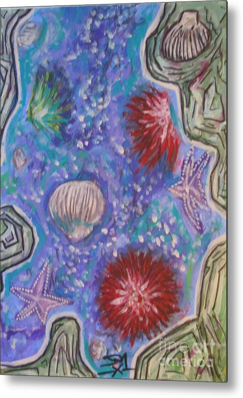 Metal Print featuring the painting Rockpool by Jedidiah Morley