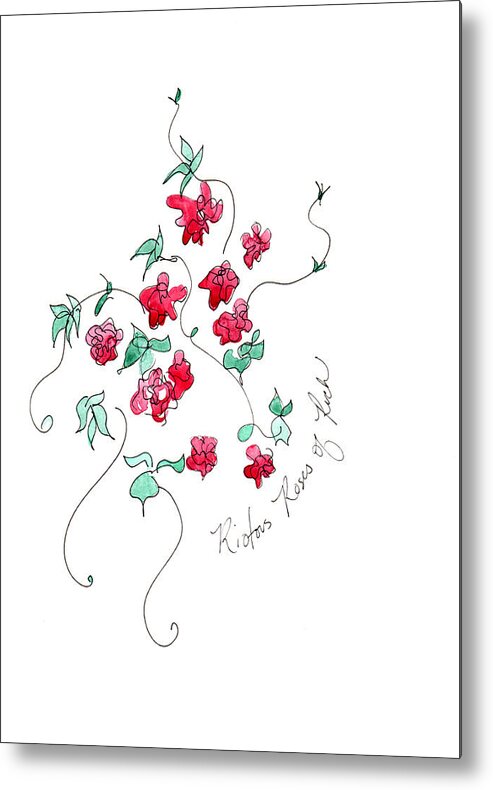 Art Metal Print featuring the painting Roses of Ruch by Anna Elkins