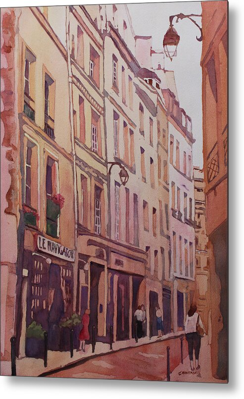Rue Galande Metal Print featuring the painting Rue Galande by Jenny Armitage