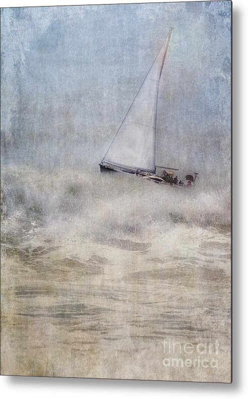 Sailing Metal Print featuring the photograph Sailboat on High Seas by Susan Gary