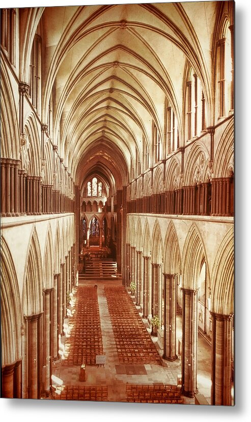 Salisbury Cathedral Metal Print featuring the photograph Salisbury Cathedral England by Dean Ginther
