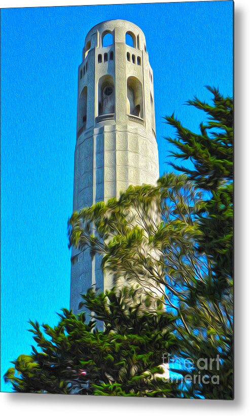 San Francisco Metal Print featuring the painting San Francisco - Coit Tower - 01 by Gregory Dyer