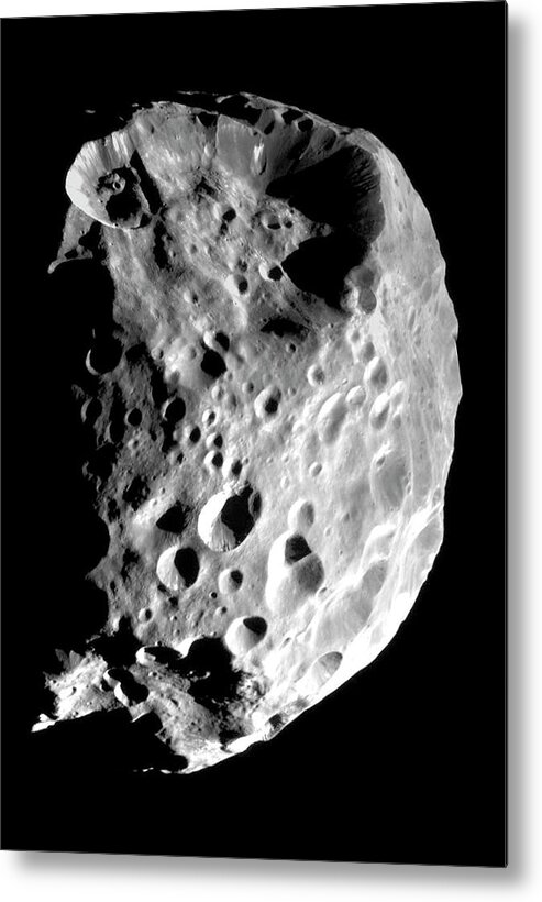 Phoebe Metal Print featuring the photograph Saturn's Moon Phoebe by Nasa/science Photo Library