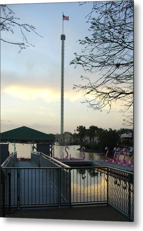 Skytower Metal Print featuring the photograph SeaWorld Skytower by David Nicholls