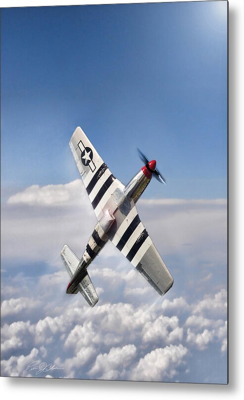 P-51 Metal Print featuring the digital art Speed Climb P-51 by Peter Chilelli