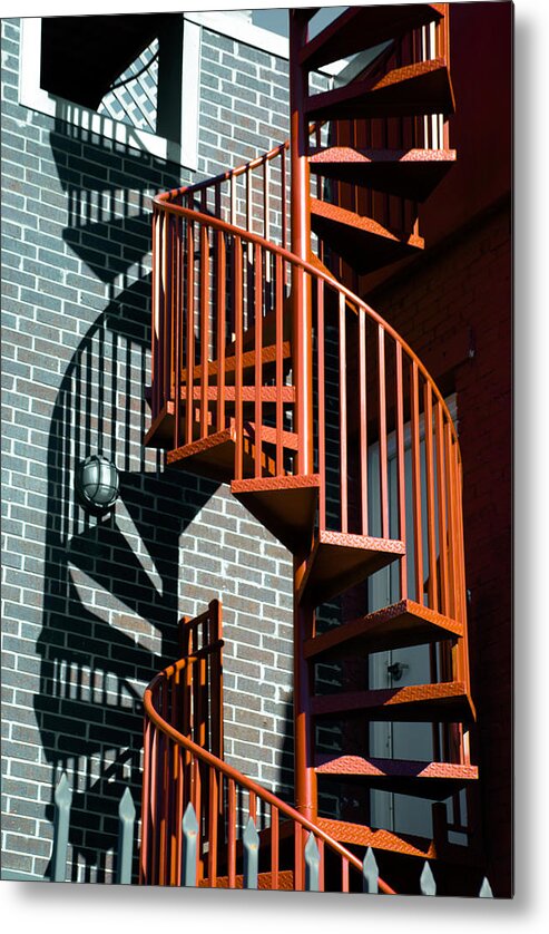 Art Metal Print featuring the photograph Spiral Stairs - color by Darryl Dalton