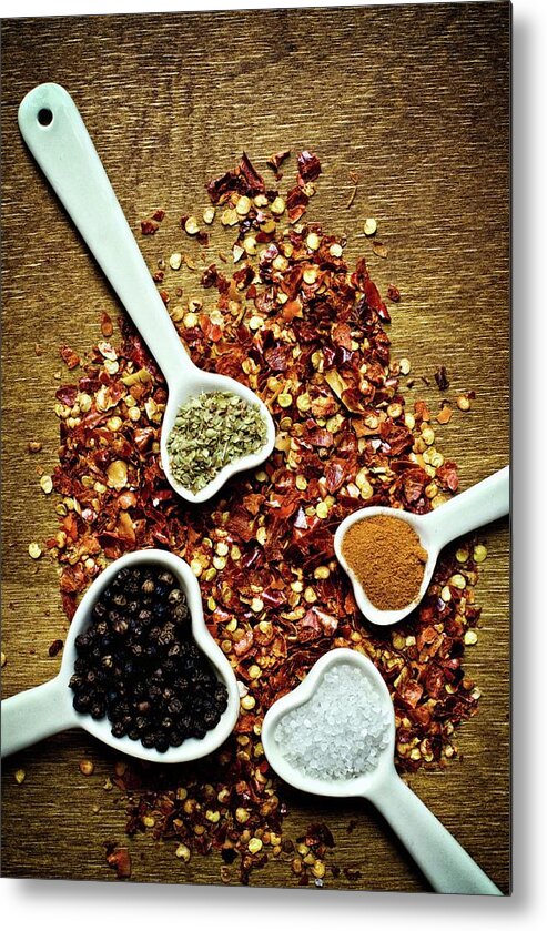 Spoon Metal Print featuring the photograph Spoons And Spices by Michelle Mcmahon
