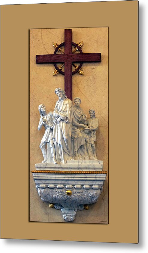 Statue Metal Print featuring the photograph Station of the Cross 01 by Thomas Woolworth