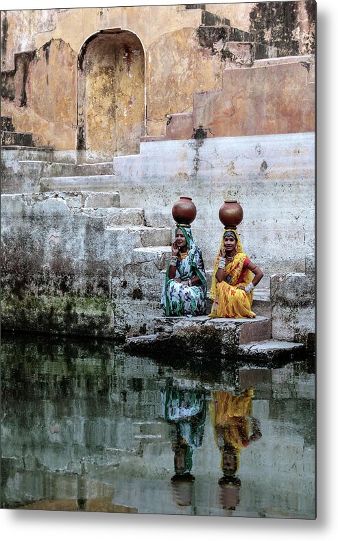 Stepwell Metal Print featuring the photograph Stepwell Reflections by Susan Moss