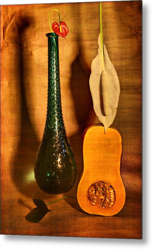 Still Life Metal Print featuring the photograph Still life with butternut squash by Andrei SKY