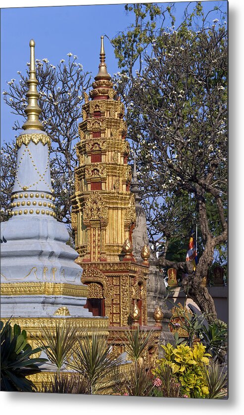 Cambodian Culture Metal Print featuring the photograph Stupas, Wat Preah Prom Rath, Siem Reap by Photo By D. Johnson